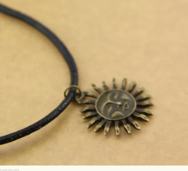 

1pcs new Genuine Leather Copper sun Necklace Grunge 80s 90s 1990s Festival hot