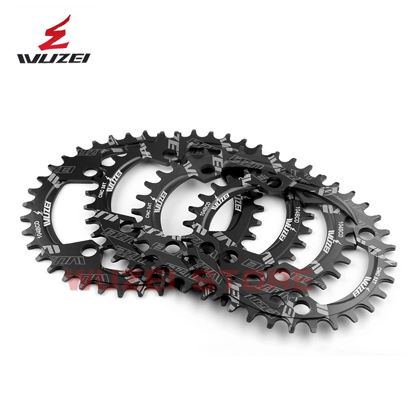 WUZEI 104BCD велосипедные звездочки 32/34T/36/38T Круглый/Овальный узкая широкая цепь из