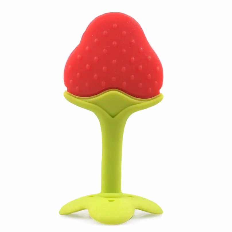 Red Teether Детский Прорезыватель пищевого класса силиконовый Прорезыватель для зубов в виде фруктов форма Детские Силиконовые для прорезывание зубов Прорезыватель игрушки детские жевательные игрушки с зубами детский Прорезыватель - Цвет: Red Teether