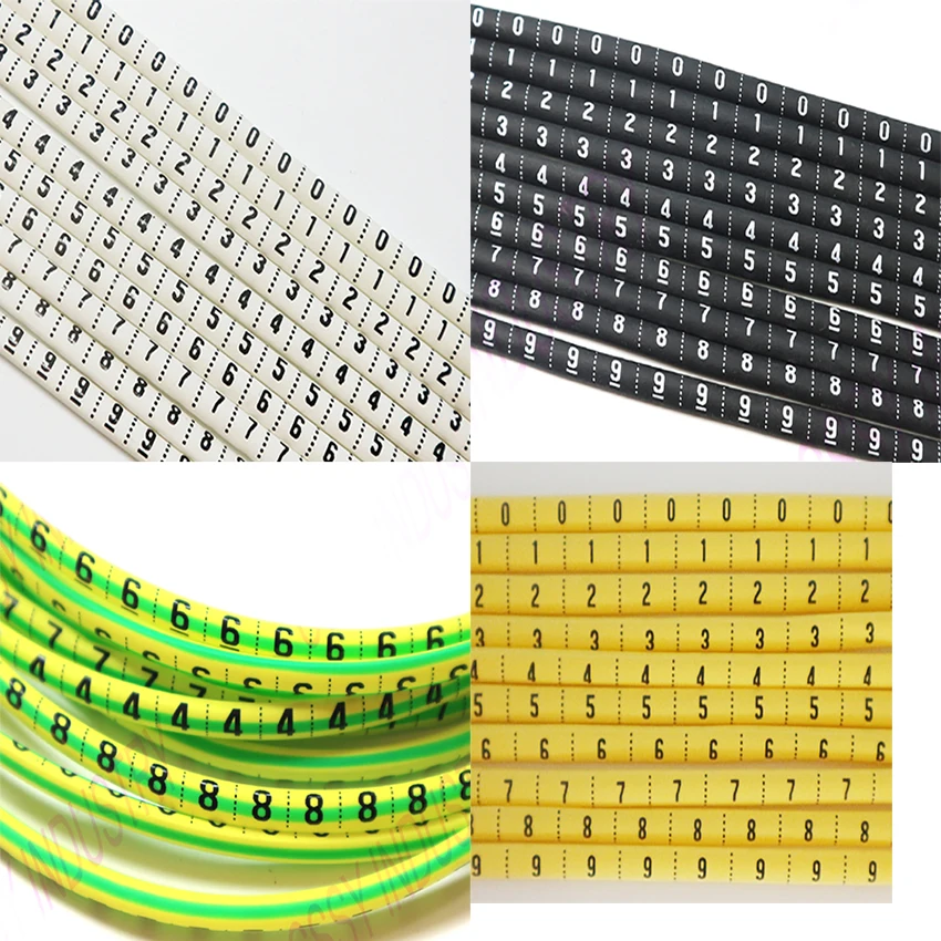 1000 шт. пластиковые термоусадочные трубки маркеры для кабелей этикетка Номер