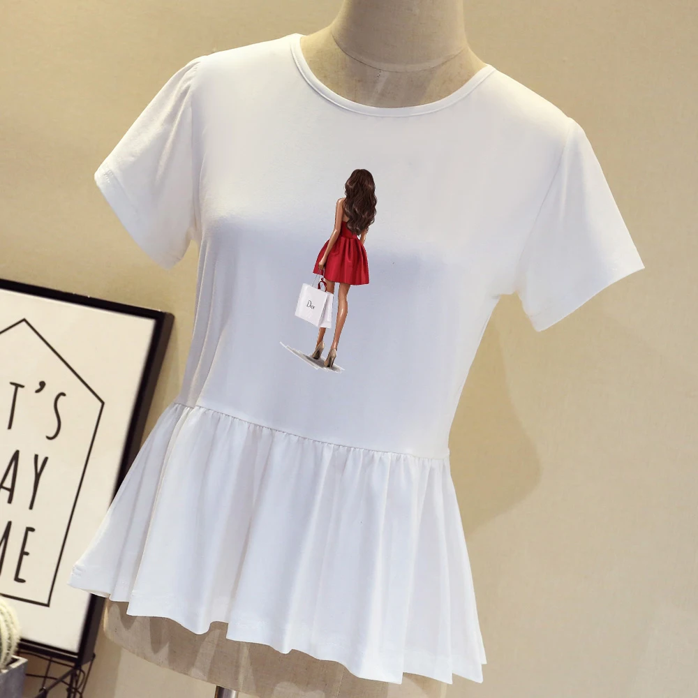 Дизайнерская футболка для женщин Топ бренд новинка 2019 модная женская с коротким