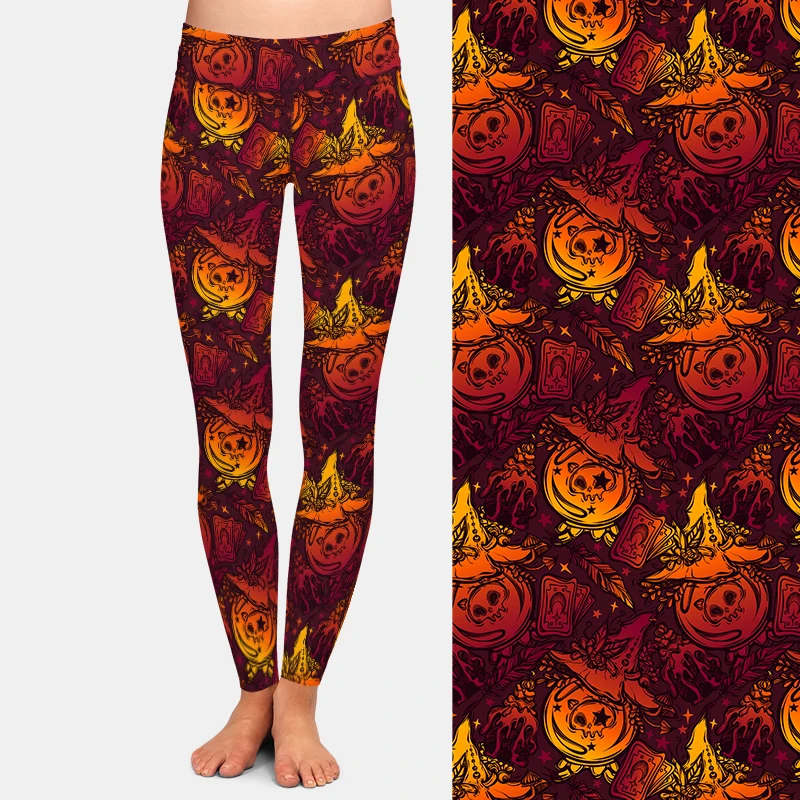 LETSFIND 3D Halloween Illustrations Printing Women  Leggings Fashion High Waist Fitness Soft Slim Sexy Leggings