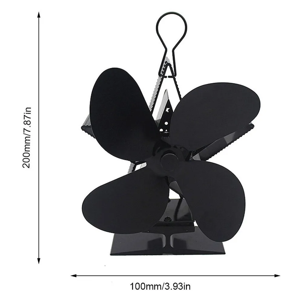 

4-Blade Stove Fan Eco Friendly Silent Heat Powered Fireplace Fan for Wood Burning Ecological Fan Efficient Heat Distribution