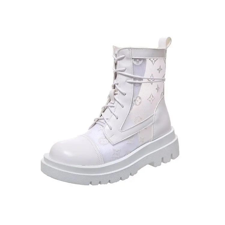 

2020 Baotou rubber Mid Heel Pu lace up flat heel sandals