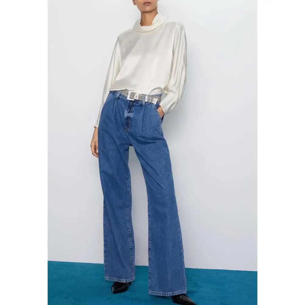 Женская атласная рубашка 2019 Модный женский однотонный драпированный Гладкий