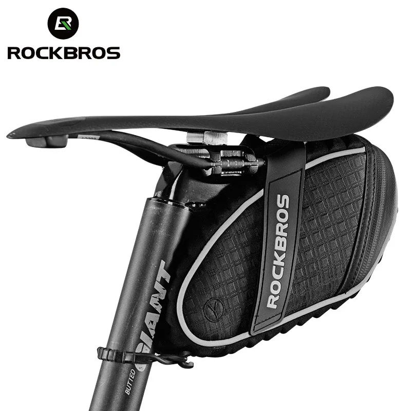 

ROCKBROS Bike Bag 3D Shell Rainproof Saddle Bag Reflective Bicycle Bag Shockproof Cycling Rear Seatpost Bag MTB Bike Accessories