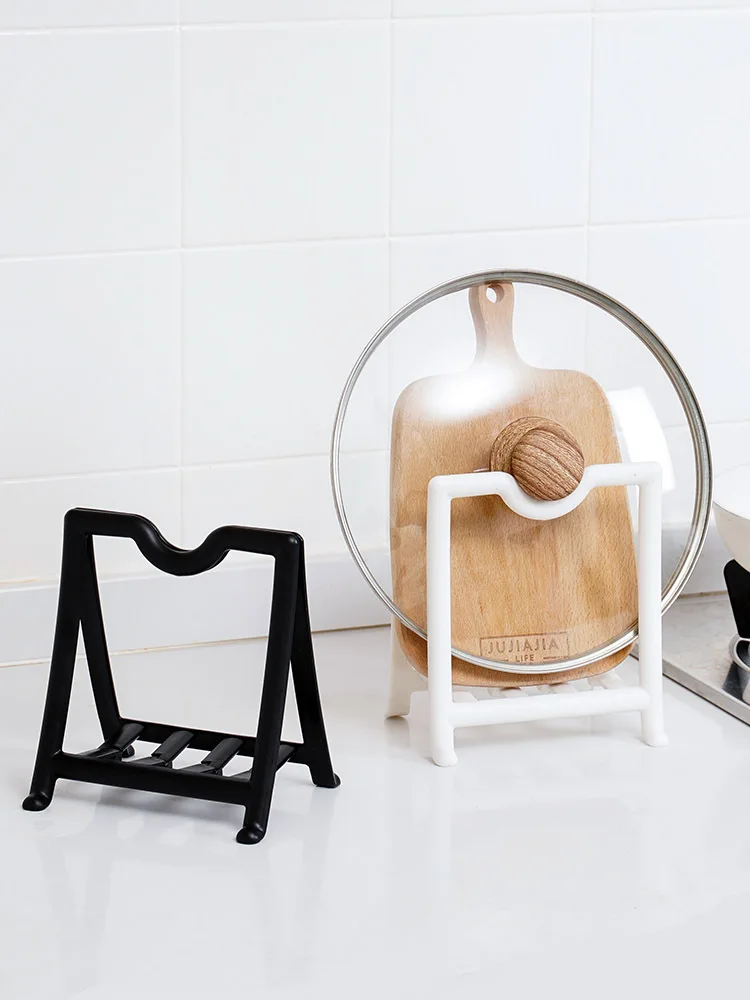 

Бытовая кухонная полка для хранения, прищепка для крышек кастрюль, полка для разделочной доски, полка для хранения крышек кастрюль, посуды, ...