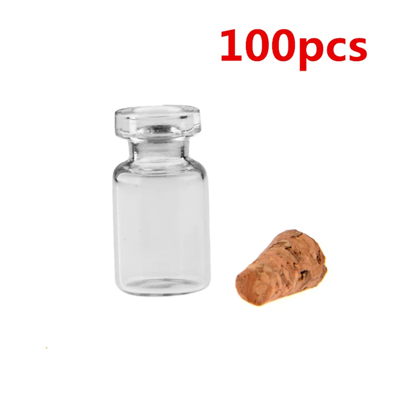 2 50 шт./100 шт. 0,5 мл мини, из прозрачного стекла бутылка Желая бутылки Флаконы пустой Стекло баночки с пробкой фиксаторы уход за кожей лица Маска Свадебные керамические бутылки Стекло - Цвет: 2