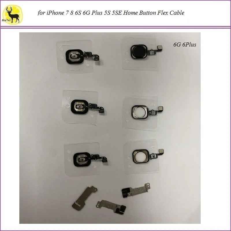 10 шт./лот Новинка кнопка Home Клавиатура Кнопка Flex для i Phone 7 8 6 6s Plus 5s 5se Гибкая в