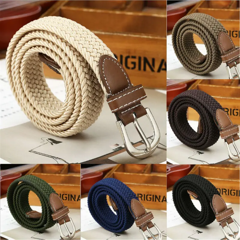 Мужская эластичная тканевая Повседневная Пряжка на ремне расширяемая плетеная