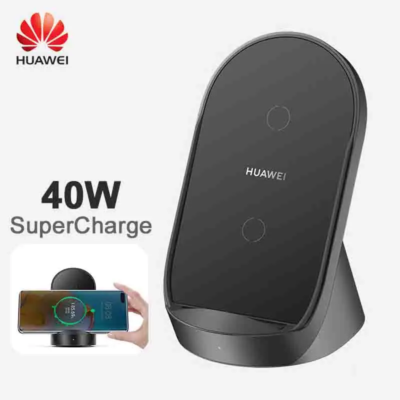 

Original Huawei CP62 SuperCharge 40W Max Wireless Charger Stand Dual-coil Charging Vertical Cooling Design for Huawei iphone