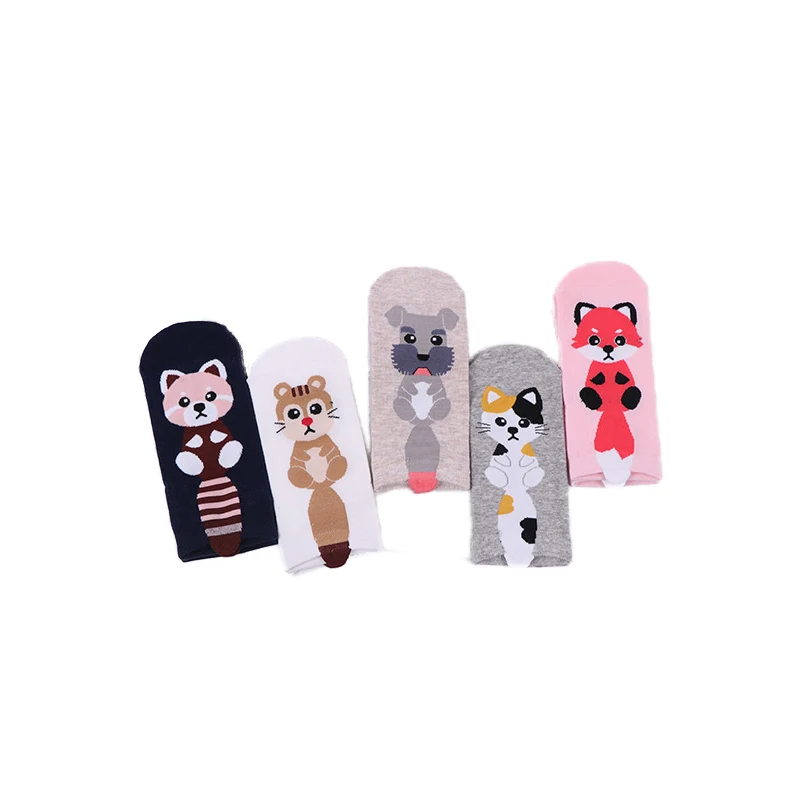

5 Pairs Lot New Harajuku 3D Ears Cartoon Cat Cake Animal Striped Pattern Cotton Women Ankle Socks Quality Gift Funny Cute Socks