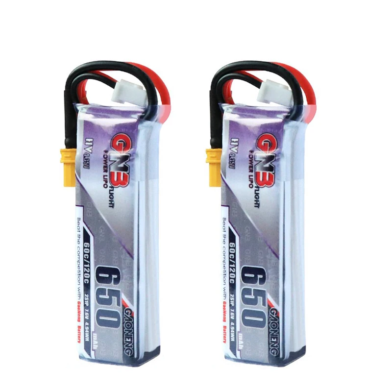 2 шт. Gaoneng GNB 7 6 В 650 мАч 60C 2S HV 4 35 в Lipo батарея JST XT30 разъем для Happymodel FPV Racing Cine Whoop BetaFPV