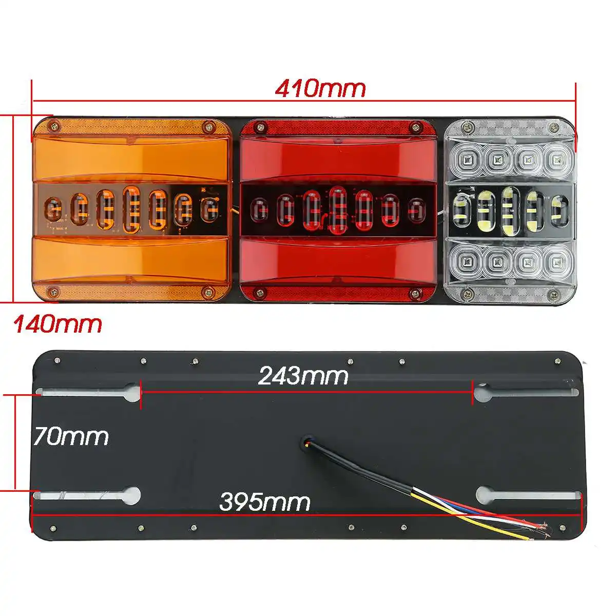 

2PCS 41cm 24V Dynamic LED Car Truck Tail Light Turn Signal Rear Brake Lights Signal Lamp Trailer Lorry Bus Camper Caravan RV