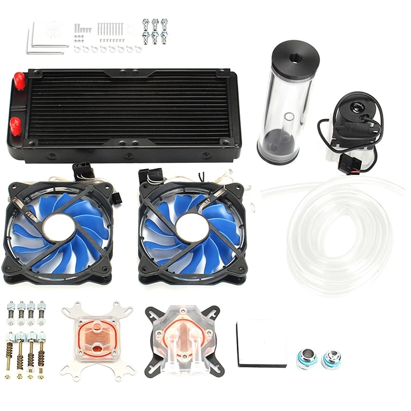 Diy Pc Water Cooling Kit With 240Mm Row + Cpu System Computers Radiator Pump Reservoir Heat Sink | Компьютеры и офис