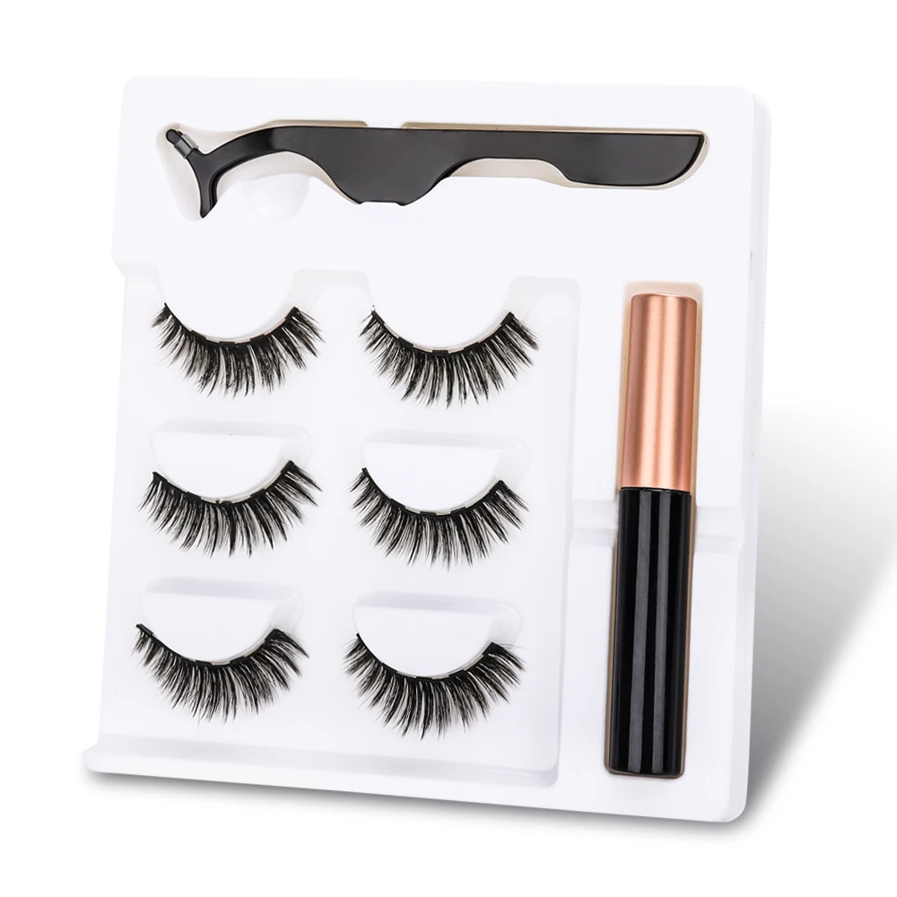 Набор из 5 магнитных ресниц жидкая подводка для глаз и магнитные накладные