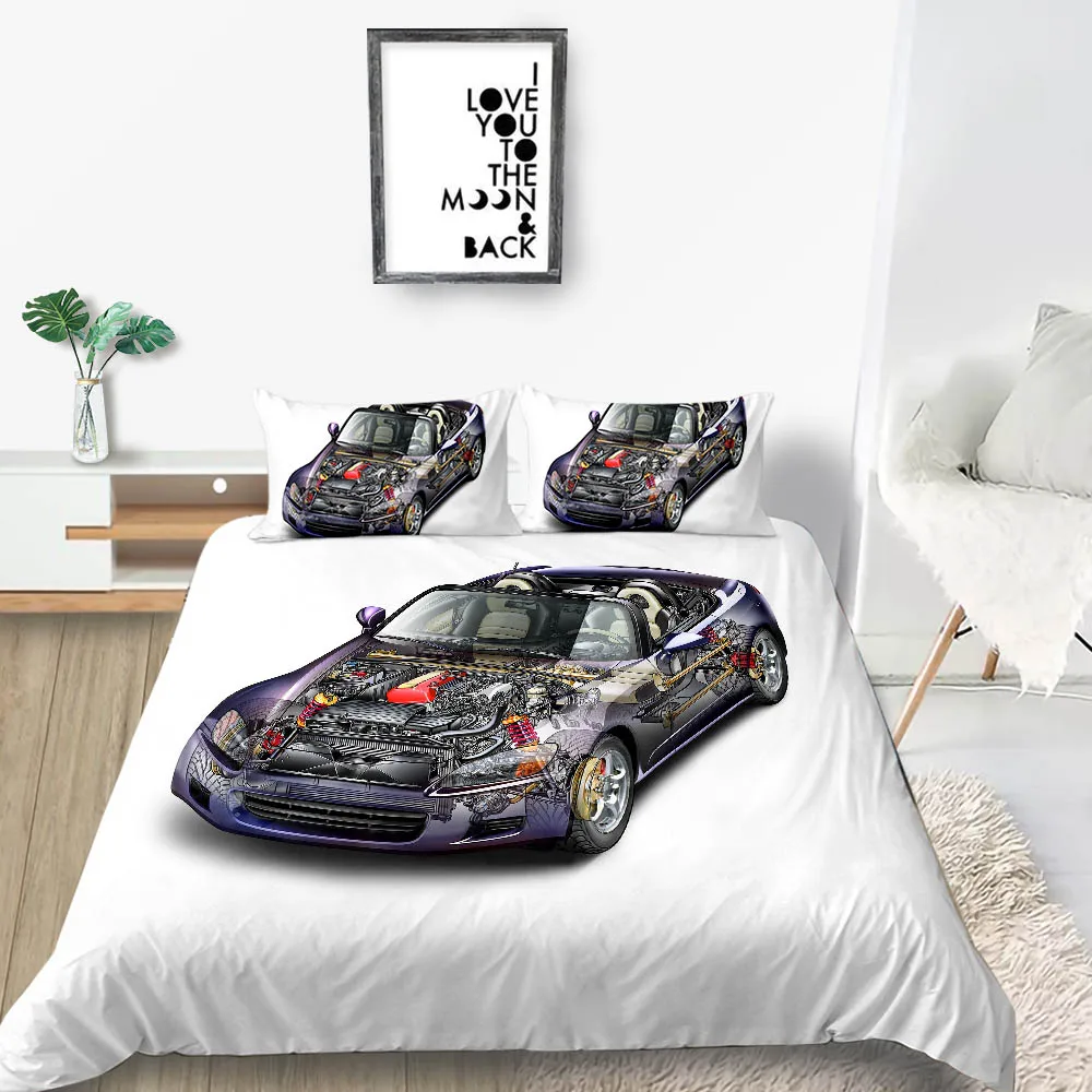 Комплект постельного белья с автомобильной конструкцией Модный мягкий