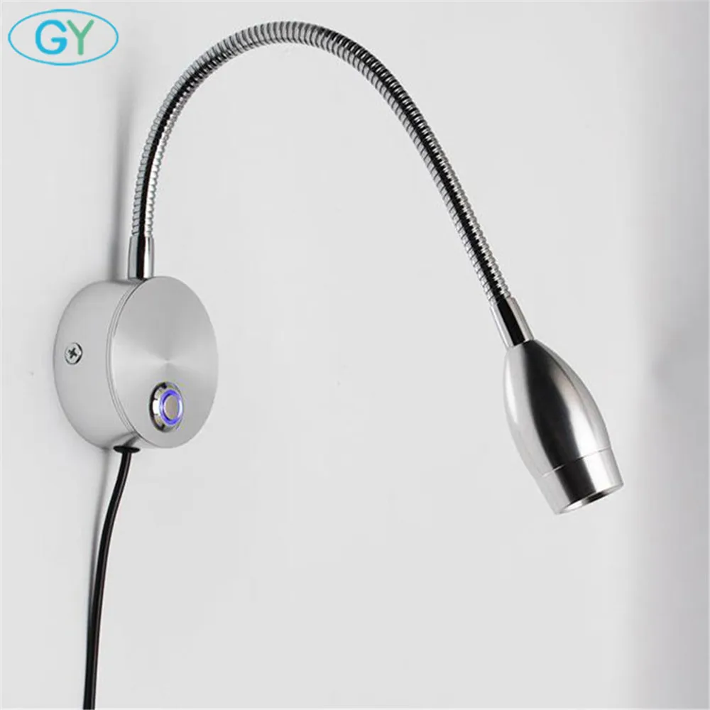 Приглушаемые настенные бра светодиодный светильник для чтения с гусиной шеей