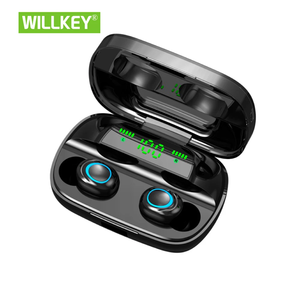 TWS Bluetooth наушники Willkey S11 с басами и микрофоном светодиодный дисплей 3500mah 6 часов