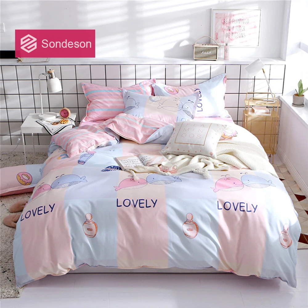 Sondeson мультфильм милое постельное белье набор печатных мягкий Декор пододеяльник