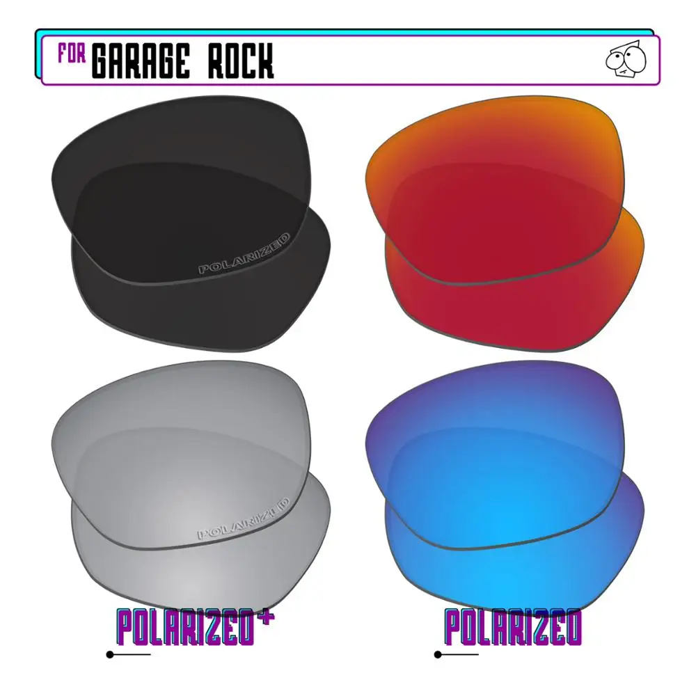 EZReplace Polarized Replacement Lenses for - Oakley Garage Rock Sunglasses - BkSrP Plus-RedBlueP