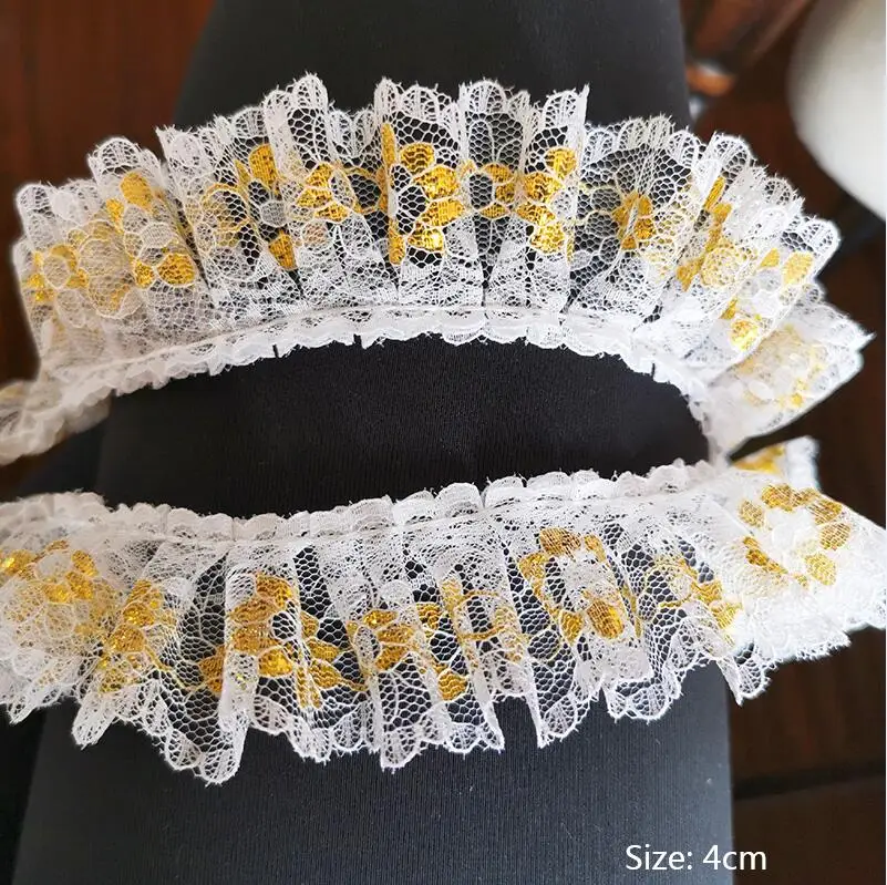 1 м вышитый кружевной тюль белое золото кружевная ткань цветок гипюр отделка