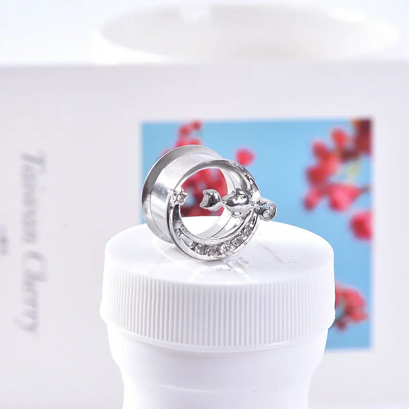 Горячая продажа кошачья Ушная пробка кристалл двойное седло расклешенные из