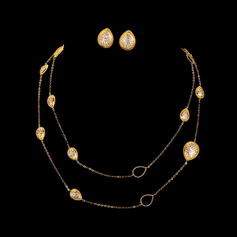 JaneKelly популярное ожерелье с цепочкой из фианита ААА латунное основание позолотой