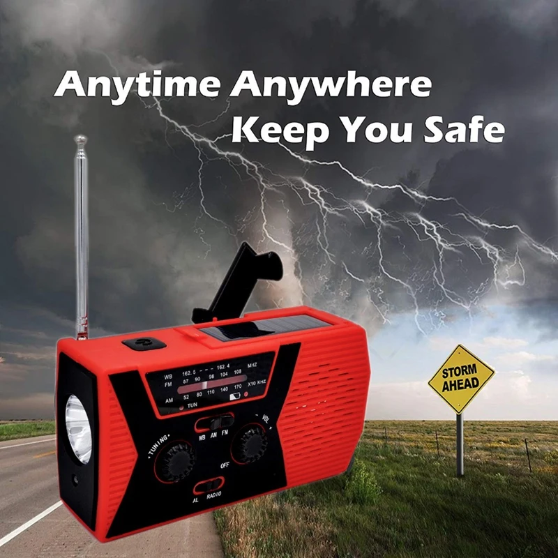 5 в 1 Наружный портативный солнечный Кривошип AM FM радио для аварийного SOS