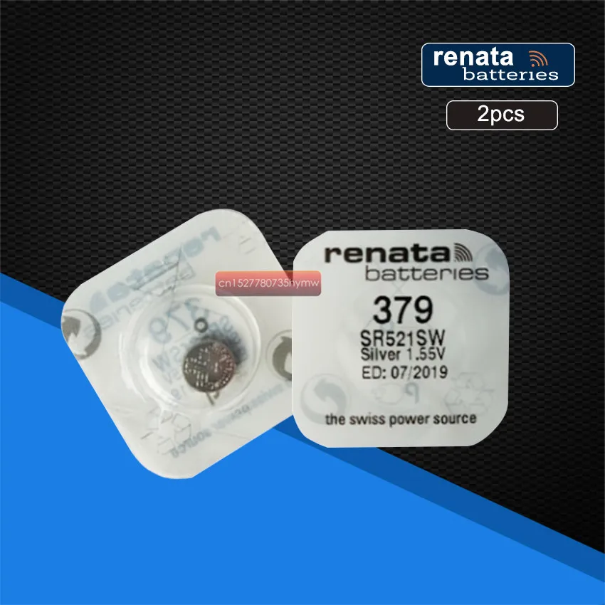 2 упаковки Серебряный оксид часовая батарея renata 379 SR521SW 521 1 55 в батарейки Bottun |
