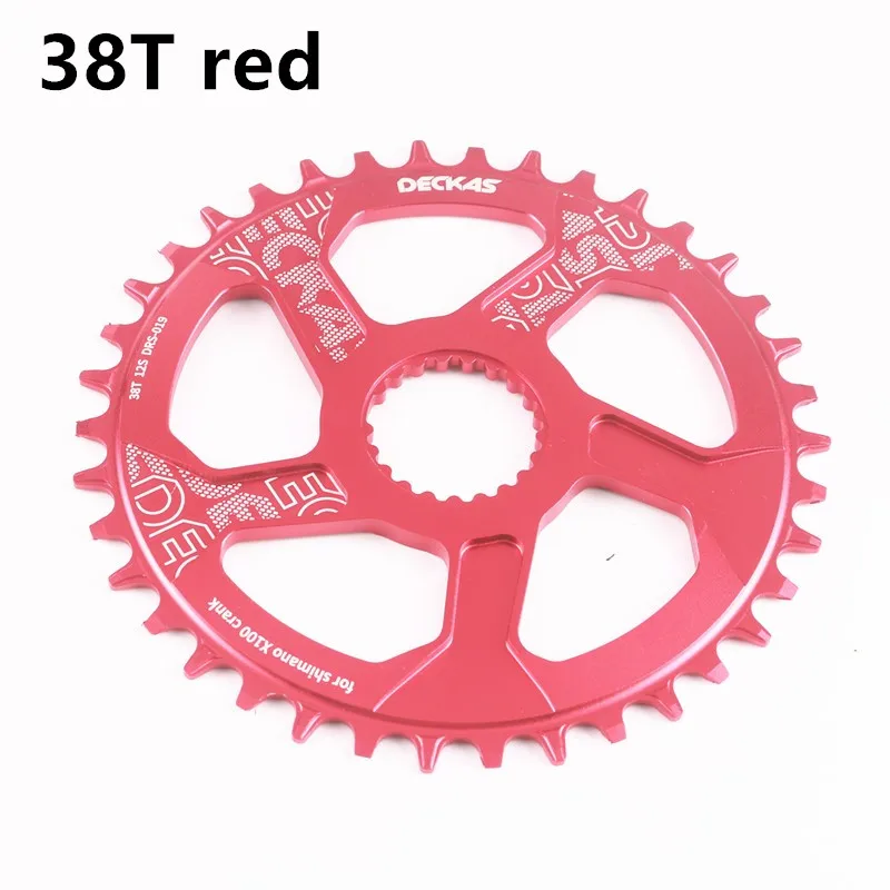 38T red DECKAS, 12 Скоростей, круглая цепь, центральный замок, MTB велосипед, 32 T, 34 T, 36 T, 38 T, зубная пластина, запчасти для M7100, M8100, M9100, шатун - Цвет: 38T red