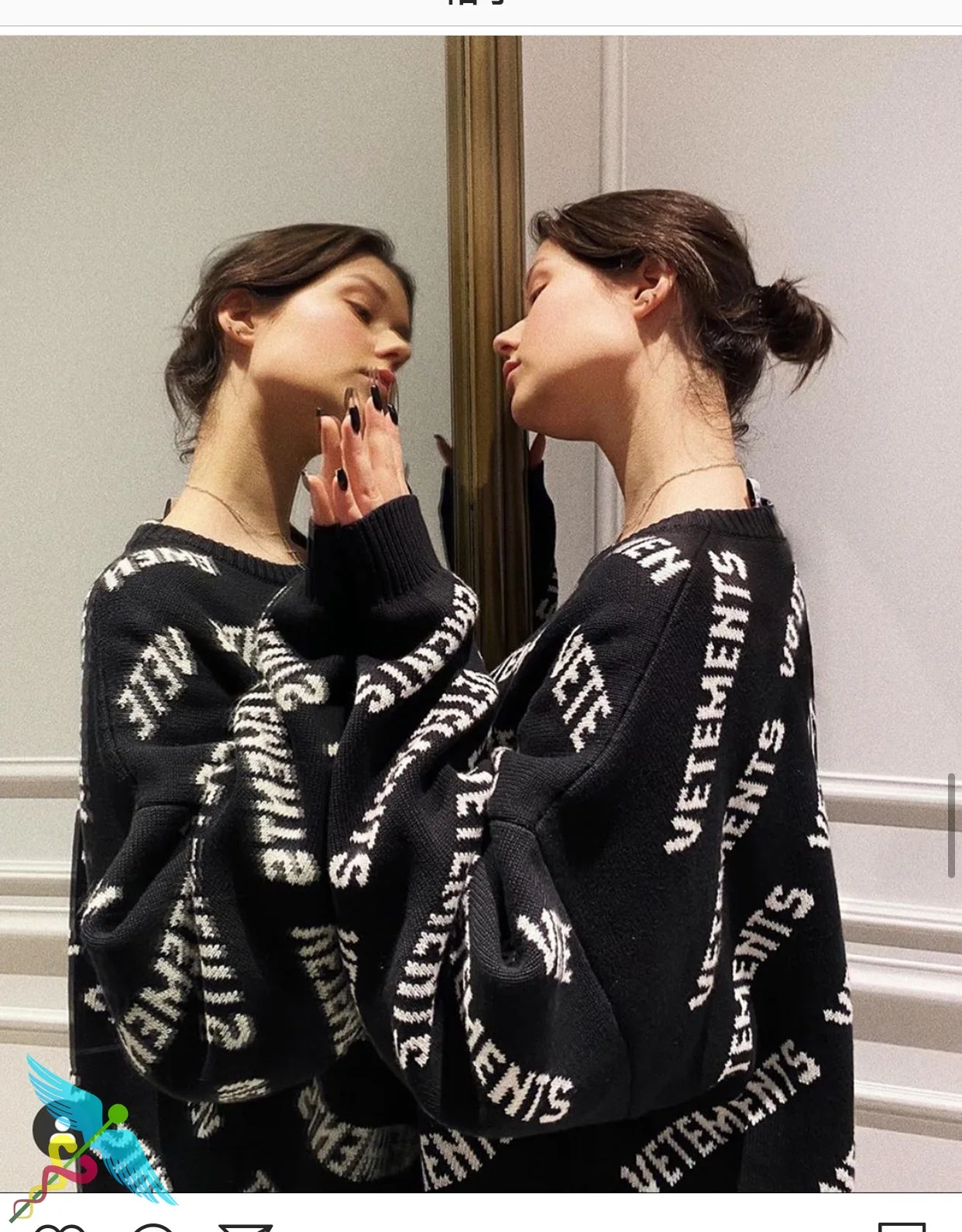 

Allover Hoodie Vetements Crewneck US Size Thick Material VTM Hoodies Inside Tag VETEMENTS Black Allover Sweatshirt