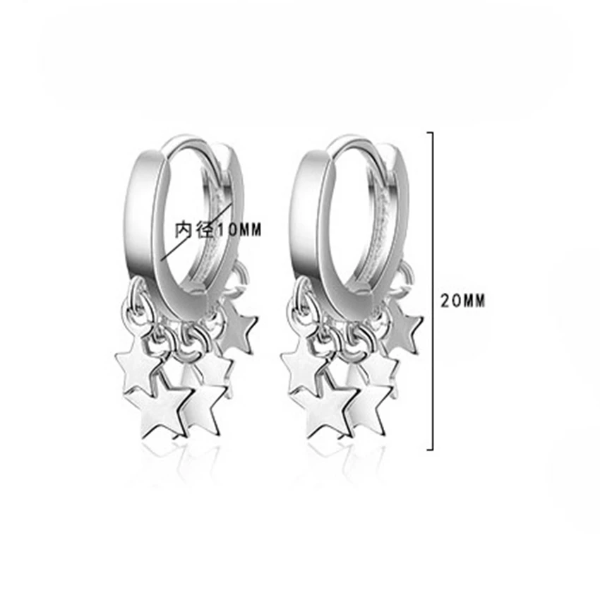 Cxwind Small Hoop Earrings Gold Star Clear Cubic Zirconia Round for Womens Sexy Ear oorbellen Jewelry | Украшения и аксессуары
