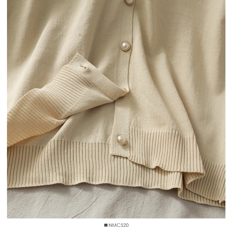 Женский трикотажный костюм тройка однотонный кардиган на пуговицах с жемчугом и