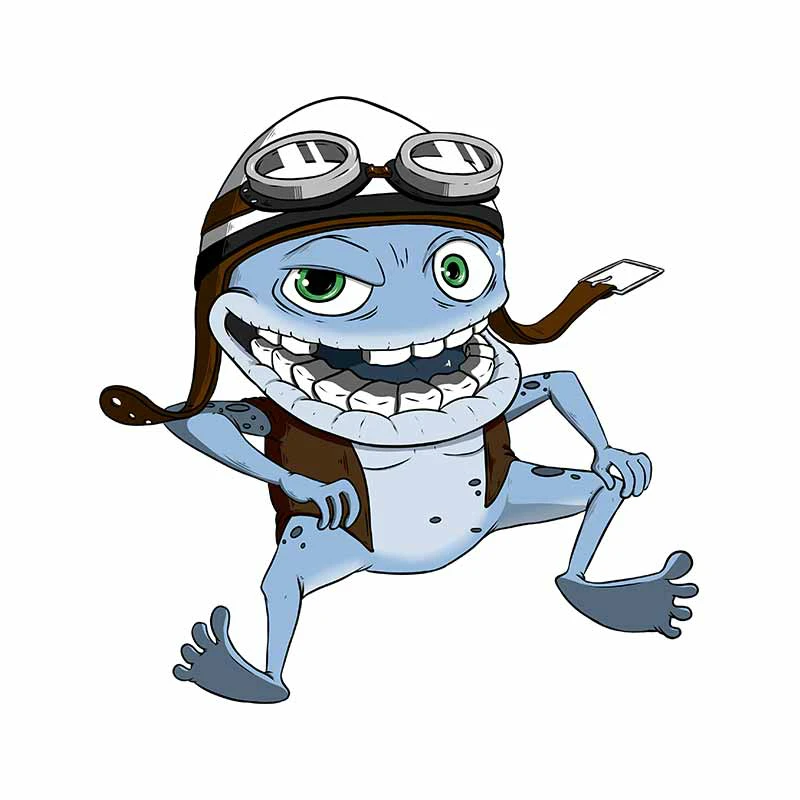 

Car Sticker Funny Crazy Frog Cartoon Auto Waterproof Cartoon Sticker Window Boot Motorcycle Decal Pbvc, 13cm X 12cm