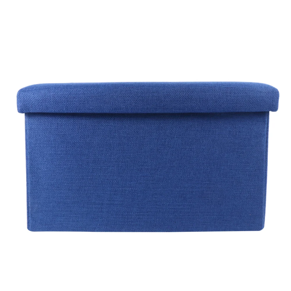 

Foldable Storage Ottoman with Folding Toy Chest Storage Box Linen Fabric Ottomans Bench Foot Rest for Bedroom Living Room (Grey)