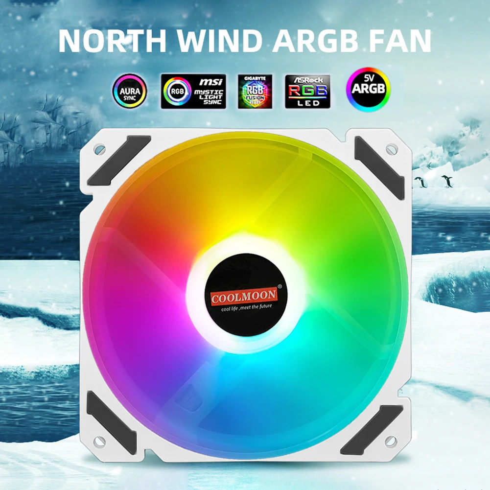 PC Case Fan 120mm PWM 4 Pin ARGB Addressable RGB Household Computer Accessories for CPU Water Air Cooler | Компьютеры и офис