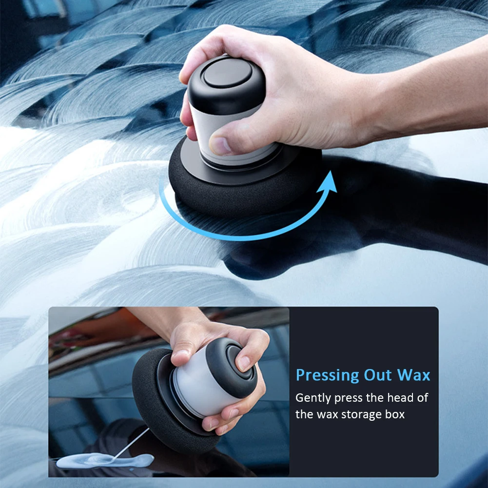 

Cleaning Car Wax Applicator Polishing Ergonomic Universal Portable Press Type Handheld Microfiber Sponge ABS Scratch Repairer