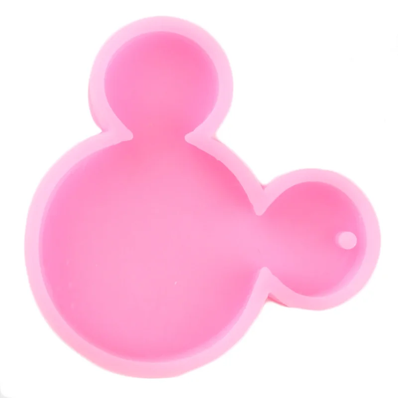 Блестящая форма головы мыши брелки силиконовые формы DIY ювелирных изделий