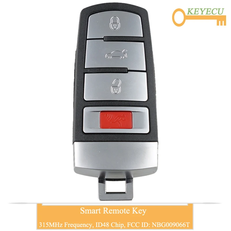 KEYECU дистанционный Автомобильный ключ для Volkswagen Passat CC 2007 2008 2009 2010 2011 2012 FOB 4