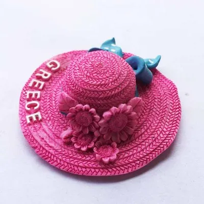 Магнит на холодильник желтая красная шляпа Праздничный сувенир отпуск тема resion