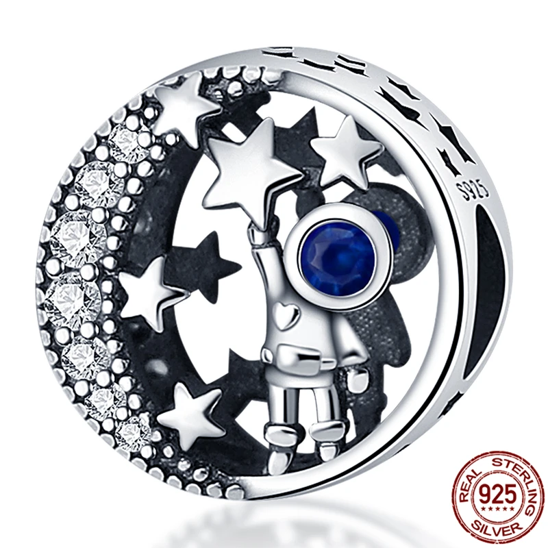 

Браслет «астронавт и звезды» из серебра 100% пробы, с бусинами