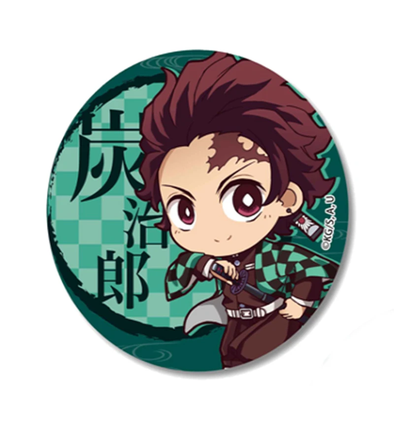 5 шт. круглые комиксы Япония демон Slayer: Kimetsu no Yaiba коллекционные булавки коллекция