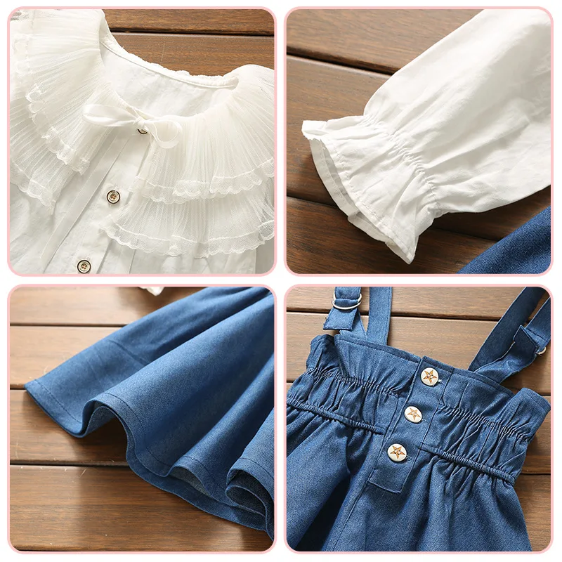Одежда для маленьких девочек 1 6 лет весенний и осенний костюм кружевная рубашка с