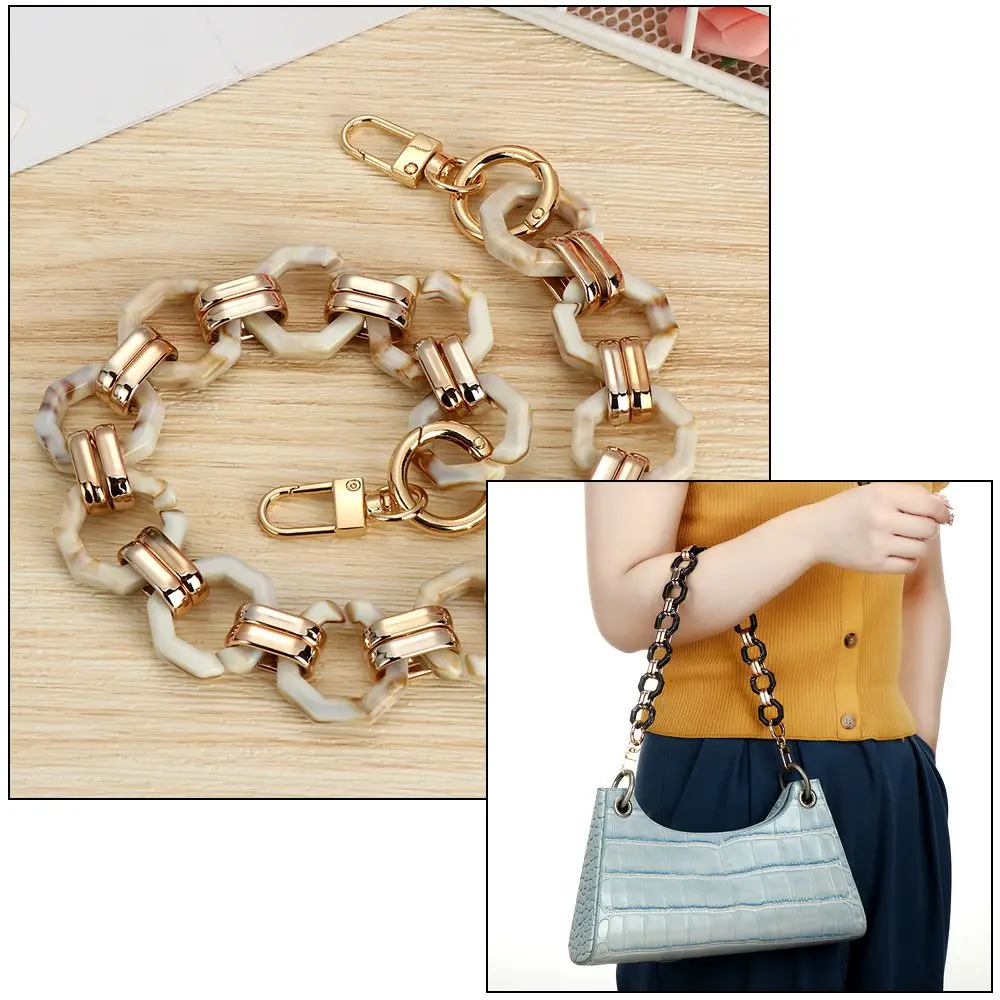 

DIY Chains Accessories Replacement Detachable Acrylic Resin Bag Chain Fashion Octagonal Buckle Women