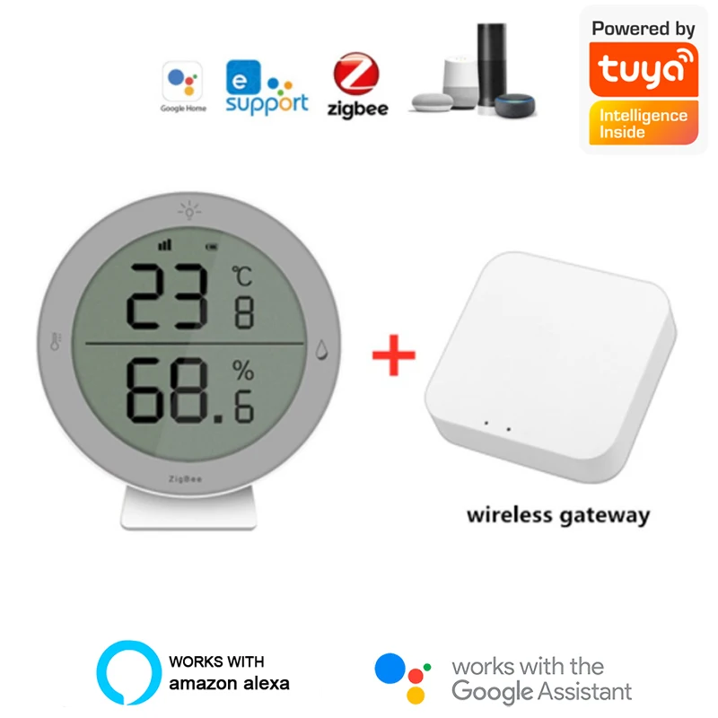 

2021 New LCD Screen Display Tuya ZigBee3.0 Temperature And Humidity Sensor TuYa/smart Life APP Zigbee Smart Home Security
