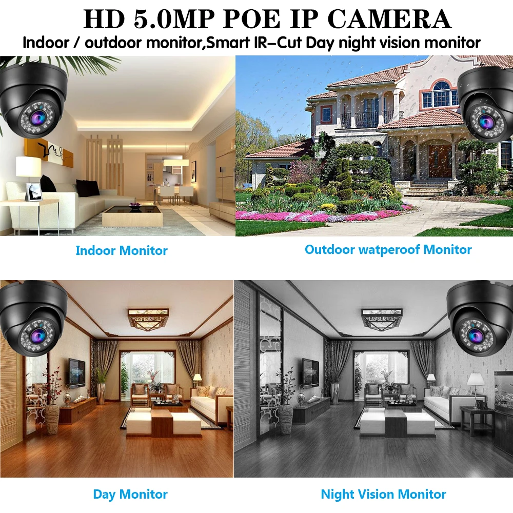 Комплект домашней системы видеонаблюдения Poe сетевой видеорегистратор 8 каналов