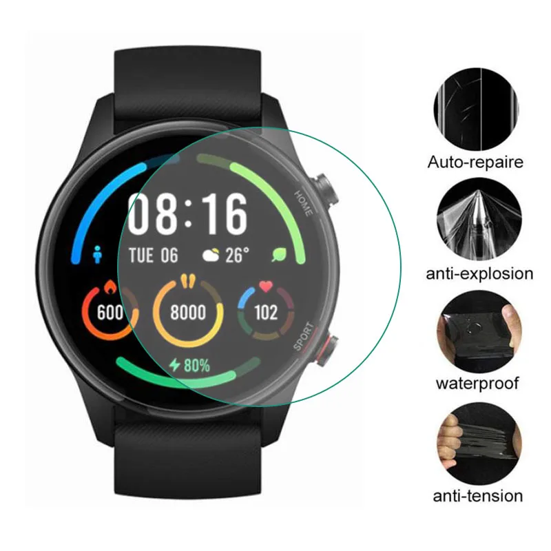 

5pcs Soft TPU Clear Protective Film Smartwatch Guard For Xiaomi Mi Smart Watch Color Sports Version Full Screen Protector Cover