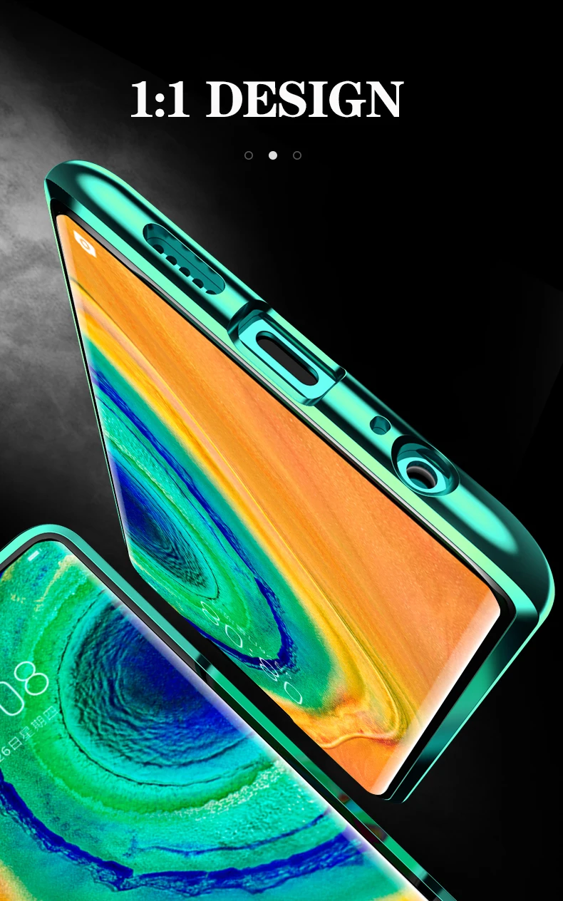 Роскошный защитный Магнитный чехол на весь корпус для huawei P30 P20 lite Pro 360, задняя крышка из закаленного стекла huawei mate 30 20 Pro Чехол