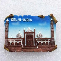 qiqipp magnetic stickers for refrigerator with three dimensional landscape of jama mosque new delhi india tourism